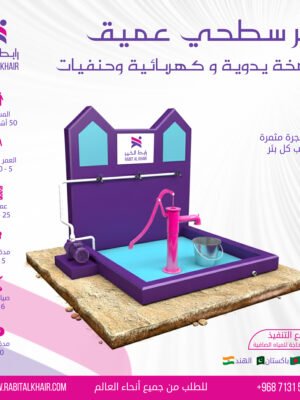 بئر سطحي عميق | بمضخة يدوية وكهربائية وحنفيات